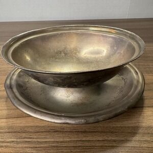 Reed and Barton WWII US Navy Military Officer's 3610 Silver Soldered Dish Patina